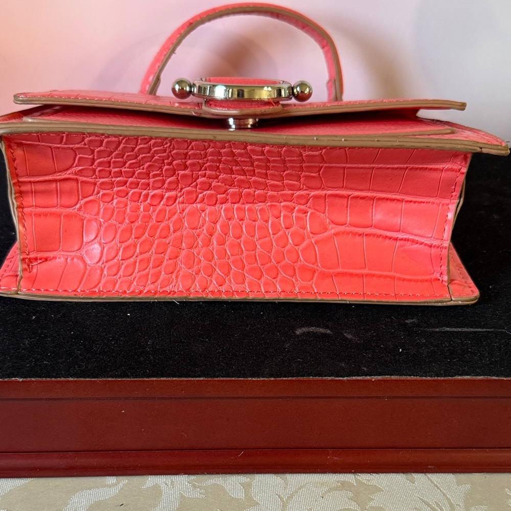 Elegant Coral Anne Klein Small Top Handle Satchel - Picture 16 of 16